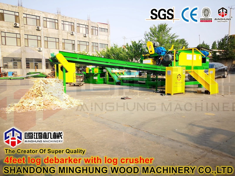 log debarker with wood crusher 