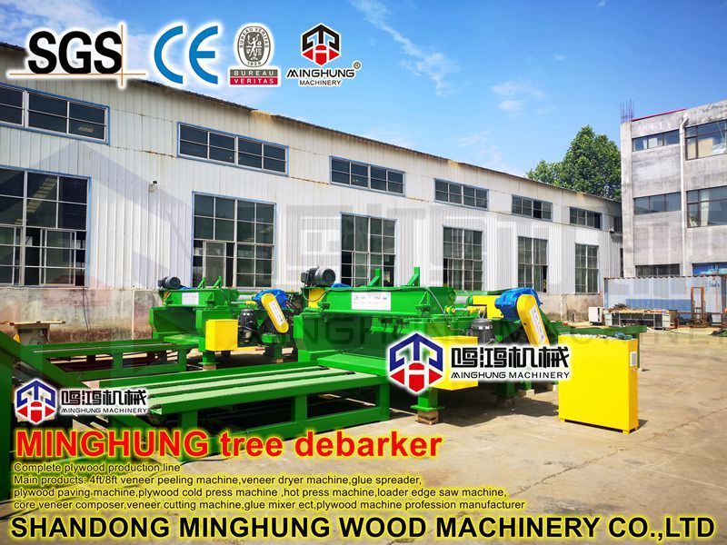 Debarking and Chipping Wooden Logs