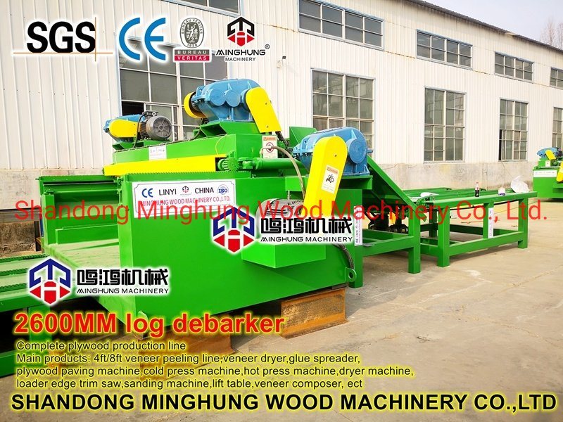 Wood Log Rounding Debarking Machine with Crasher Chipper