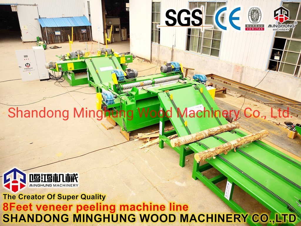 Spindleless Veneer Peeling Line for Woodworking Plywood Sheet Production Line