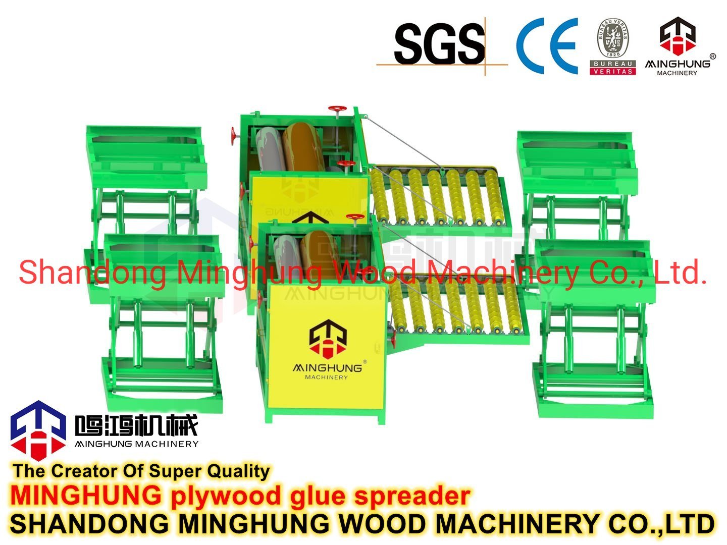 Automatic Big Rubber Roller 8feet Glue Spreader for Plywood Production Equipment